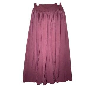 Halara Maxi Skirt L Womens Maroon Breezeful High Slit 2-in-1 Undershort Athletic